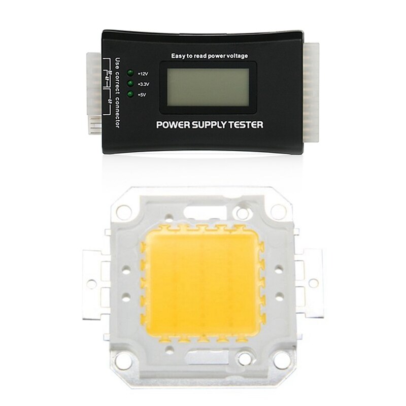 2 Pcs 액세서리: 1 Pcs 30W LED 칩 전구 램프 따뜻한 흰색 & 1 Pcs 20 + 4 핀 LCD 전원 공급 장치 테스터